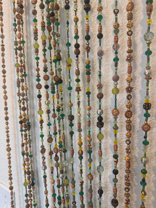Earthly Devine - Custom Hand-Beaded Curtains (50 inches )